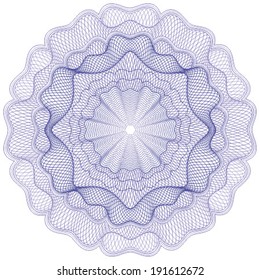 Elementos Guilloche para certificado, diploma, cupón, diseño de moneda y dinero, billete. / Vector de material / Color CMYK / Todas las líneas y color son fáciles de editar.