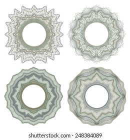 Guilloche elements for design certificate and diploma