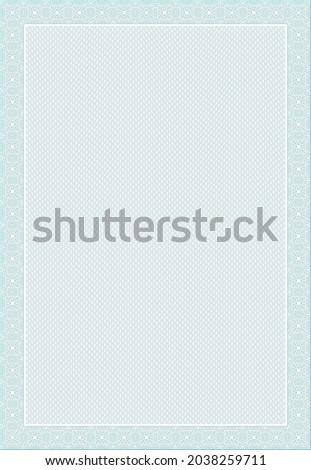 Guilloche grid and frame for certificate and diploma design, vector background