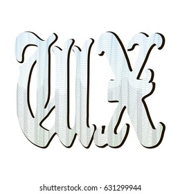 Guilloche letters for background certificate,