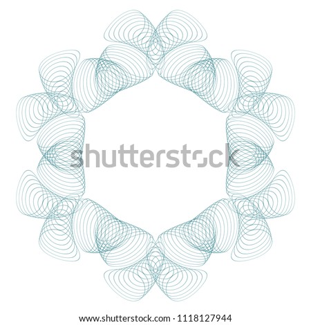 Guilloche mandala . It can be used as a protective layer for the certificates, diplomas, banknotes. Spirograph pattern for Fake Money or Other Security Papers - Vector Illustration. Digital watermark.