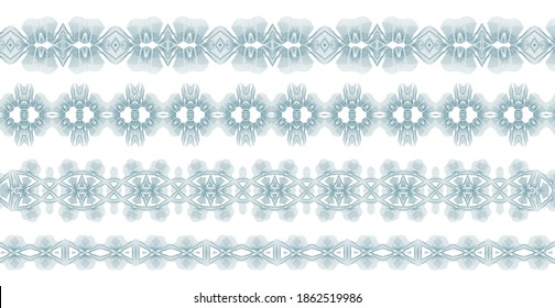 Guilloche money border collection. Watermark line pattern useful for bank note, cheque, certificate, currency background design. Vector set