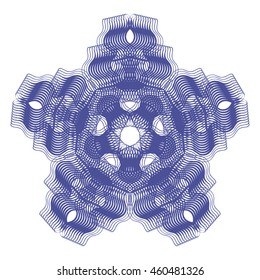 Guilloche pattern. It can be used as a protective layer for the certificates, diplomas, banknotes. Rosette for Play Money or Other Security Papers.