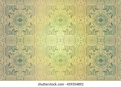 Guilloche pattern, monogram openwork decoration elements Seamless texture