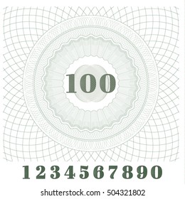 Guilloche pattern with numbers - Password / money background texture