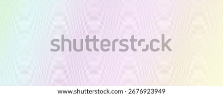 Guilloche pattern, passport rainbow watermark intersecting wavy lines with pastel rainbow gradient background
