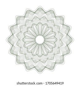 Guilloche Pattern Rosette para certificado, diploma, comprobante, moneda, dinero de juego u otros documentos de seguridad. 