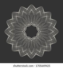 Guilloche Pattern Rosette for certificate, diploma, voucher, currency,play money or other security papers. 