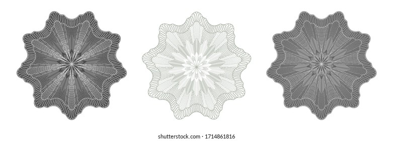 Guilloche Pattern Rosette for certificate, diploma, voucher, currency,play money or other security papers. 