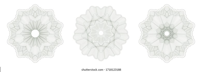 Guilloche Pattern Rosette for certificate, diploma, voucher, currency,play money or other security papers. 