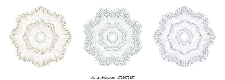 Guilloche Pattern Rosette for certificate, diploma, voucher, currency,play money or other security papers.