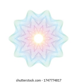 Guilloche Pattern Rosette for certificate, diploma, voucher, currency,play money or other security papers. 