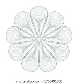 Guilloche Pattern Rosette for certificate, diploma, voucher, currency,play money or other security papers. 