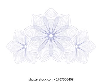 Guilloche Pattern Rosette for certificate, diploma, voucher, currency,play money or other security papers. 