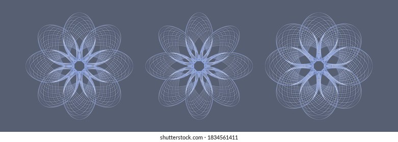 Guilloche Pattern Rosette for certificate, diploma, voucher, currency,play money or other security papers