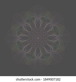Guilloche Pattern Rosette for certificate, diploma, voucher, currency,play money or other security papers. 