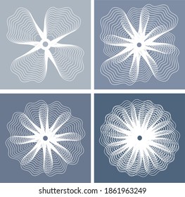Guilloche Pattern Rosette for certificate, diploma, voucher, money or other security papers.