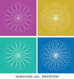 Guilloche Pattern Rosette para certificados, diplomas, comprobantes, dinero u otros documentos de seguridad.