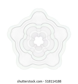 Guilloche Pattern Rosette for Certificate, Play Money or Other Security Papers - Vector Illustration,