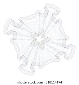 Guilloche Pattern Rosette for Certificate, Play Money or Other Security Papers - Vector Illustration,