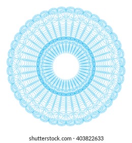 Guilloche pattern rosette for  play money or other security papers    Guilloche for certificate, diploma, voucher, currency Vector Illustration