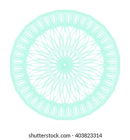 Guilloche pattern rosette for  play money or other security papers    Guilloche for certificate, diploma, voucher, currency Vector Illustration