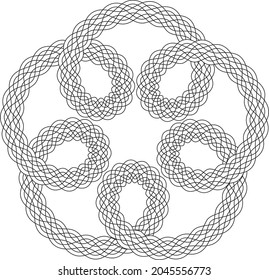 Guilloche pattern for securities protection, background vector