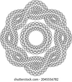 Patrón de Guilloche para la protección de valores, vector de fondo
