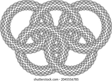 Guilloche pattern for securities protection, background vector