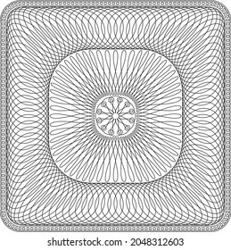 Guilloche pattern for securities protection, background vector