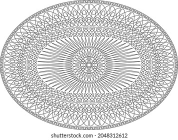 Guilloche pattern for securities protection, background vector