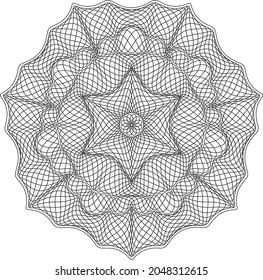 Guilloche-Muster für den Wertpapierschutz, Hintergrund, Vektorgrafik