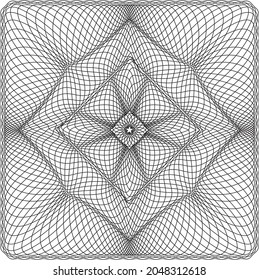 Patrón de Guilloche para la protección de valores, vector de fondo