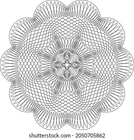 Patrón de Guilloche para la protección de valores, vector de fondo
