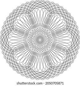 Patrón de Guilloche para la protección de valores, vector de fondo