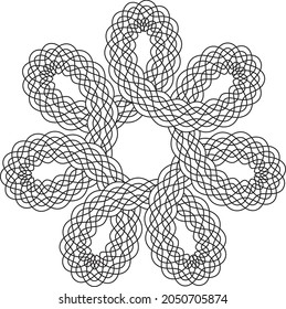 Guilloche pattern for securities protection, background vector