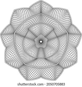 Guilloche pattern for securities protection, background vector