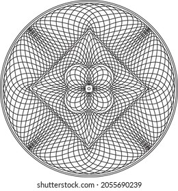 Guilloche pattern for securities protection, background vector