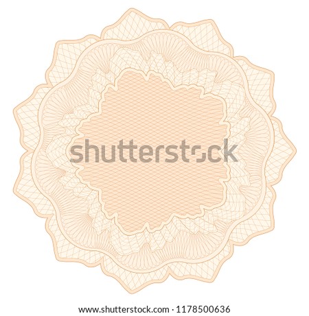 Guilloche pattern, watermark, rosette (line elements) for money design, voucher, currency, gift certificate, coupon, banknote, diploma, check, note