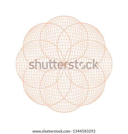 Guilloche Rosette Circular Sign Color Thin Line Icon. Vector illustration of Ornament Symbol for Certificate, Diploma, Document or Voucher