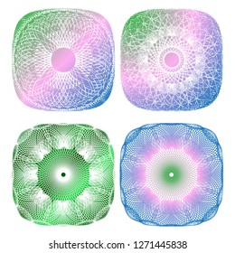Guilloche Rosette Element for Certificate, Diploma, Currency design. vector 10eps
