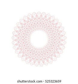 Guilloche rosette element. Digital watermark for Security Papers. It can be used as a protective layer for certificate, voucher, banknote, play money design, currency, note, check, ticket, reward etc.