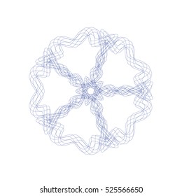 Guilloche rosette element. Digital watermark for Security Papers. It can be used as a protective layer for certificate, voucher, banknote, play money design, currency, note, check, ticket, reward etc.