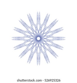 Guilloche rosette element. Digital watermark for Security Papers. It can be used as a protective layer for certificate, voucher, banknote, play money design, currency, note, check, ticket, reward etc.