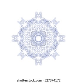 Guilloche rosette element. Digital watermark for Security Papers. It can be used as a protective layer for certificate, voucher, banknote, play money design, currency, note, check, ticket, reward etc.