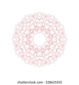 Guilloche rosette element. Digital watermark for Security Papers. It can be used as a protective layer for certificate, voucher, banknote, play money design, currency, note, check, ticket, reward etc.