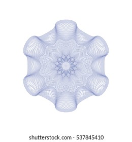 Guilloche rosette element. Digital watermark for Security Papers. It can be used as a protective layer for certificate, voucher, banknote, play money design, currency, note, check, ticket, reward etc