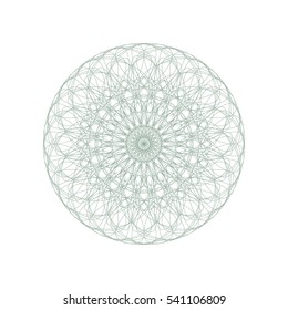 Guilloche rosette element. Digital watermark for Security Papers. It can be used as a protective layer for certificate, voucher, banknote, play money design, currency, note, check, ticket, reward etc.
