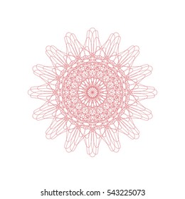 Guilloche rosette element. Digital watermark for Security Papers. It can be used as a protective layer for certificate, voucher, banknote, play money design, currency, note, check, ticket, reward etc