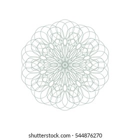 Guilloche rosette element. Digital watermark for Security Papers. It can be used as a protective layer for certificate, voucher, banknote, play money design, currency, note, check, ticket, reward etc